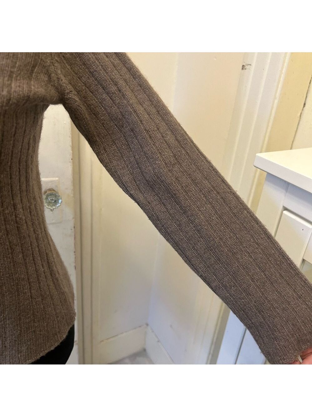 Women's Ribbed Sweater - Gray - Picture 3 of 7